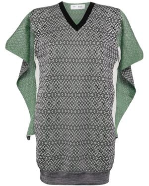 Toga Geometric-Intarsia Vest - Gray