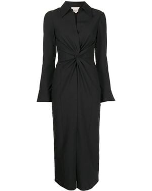 Cinq À Sept Mckenna Twist Midi Shirt Dress - Black