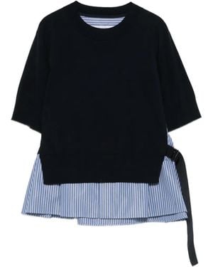 Sacai Haut À Rayures - Black