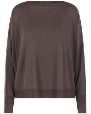 Dusan Jersey Con Cuello Barco - Marrón