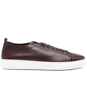 Henderson Leather Lace-Up Sneakers - Brown