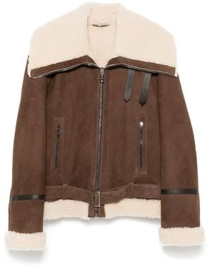 Dolce & Gabbana Shearling-Trim Jacket - Brown