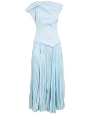 Acler Cornmore Pleated Midi Dress - Blue