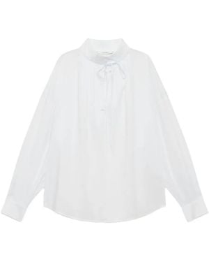 Maliparmi Sparkle Tie-Neck Blouse - White