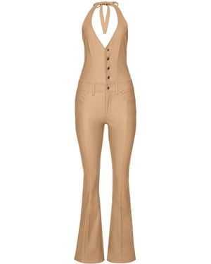retroféte Cynthia Halterneck Jumpsuit - Natural