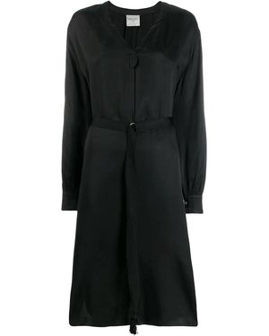 forte_forte Belted Shirt Midi Dress - Black