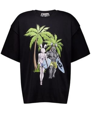 Natasha Zinko T-Shirt Imprimé À Manches Superposées - Black