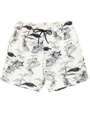 Mauna Kea Badeshorts Mit Stretchbund - Weiß