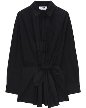 MSGM Knot-Detail Mini Dress - Black