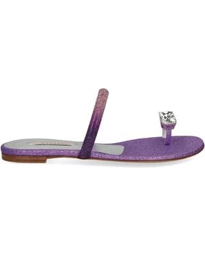 Casadei Ring-Detail Slides - Purple