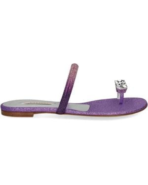Casadei Ring-Detail Slides - Purple