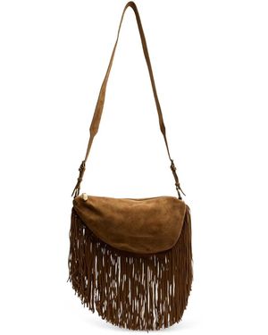 Ash Astrid Fringe-Trimmed Shoulder Bag - Brown