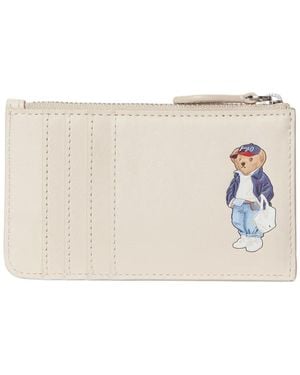 Polo Ralph Lauren Polo Bear Leather Card Holder - Natural