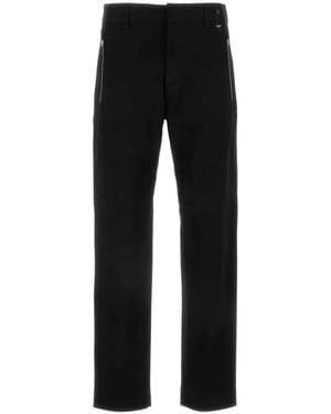 Fendi Zucca-Panelled Straight Trousers - Black