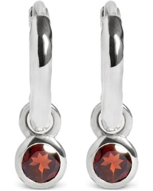 Monica Vinader Pendientes Forjados Con Colgante De Gemas - Blanco