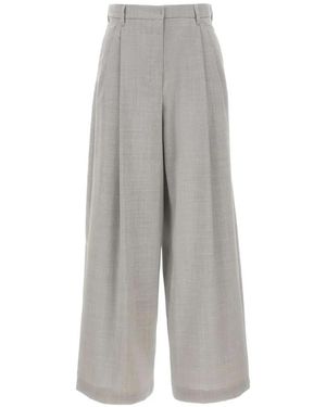 Max Mara Pleated Wide-Leg Trousers - Grey