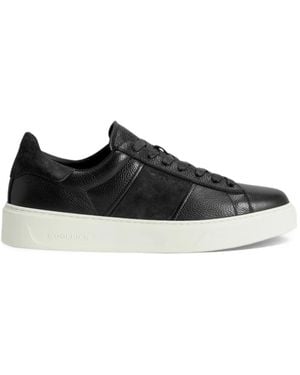 Woolrich Paneled Grained Leather Sneakers - Black