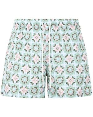 Fedeli Costume Da Bagno A Fiori Con Coulisse - Blu