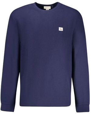 Calvin Klein Logo-Patch Jumper - Blue