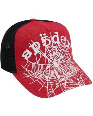 Sp5der Graphic-Print Trucker Cap - Red