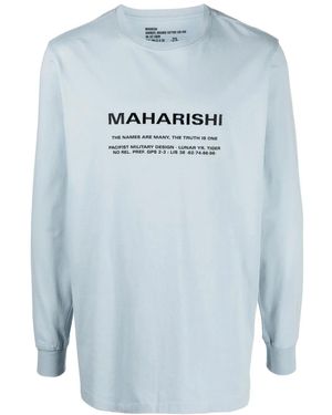 Maharishi Langarmshirt Mit Logo-Print - Blau