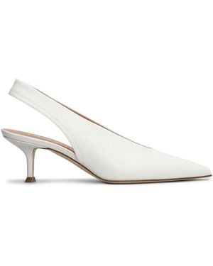 Lella Baldi Leather Slingback Pumps - White