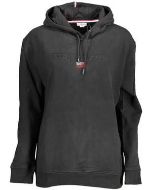 U.S. POLO ASSN. Logo-Embroidered Hoodie - Black