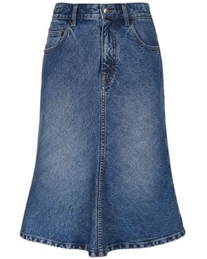 JNBY Gonna Denim Con Bordo A Coda Di Pesce - Blu