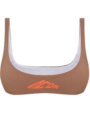 DSquared² Bikinioberteil Mit Logo-Print - Braun