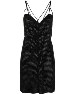 Zadig & Voltaire Rohana Rhinestone Silk Minidress - Black