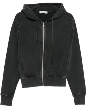 Entire studios Faded-Effect Zip-Up Hoodie - Black