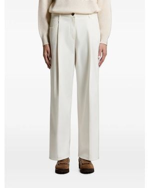 Peserico Pleated Wide-Leg Trousers - White