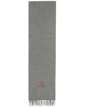 Vivienne Westwood Bufanda Orb Larga Bordada - Gris