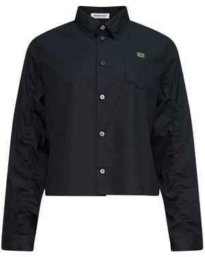 Undercover Ruched-Detail Cotton Shirt - Blue