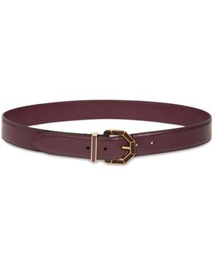 Etro Geometric-Buckle Leather Belt - Brown