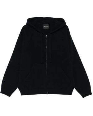Roberto Collina Zip-Up Merino Hoodie - Black