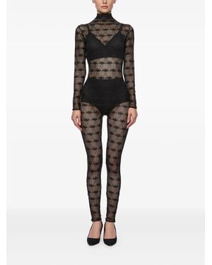 Atu Body Couture Mono Largo Con Cuello Alzado - Negro