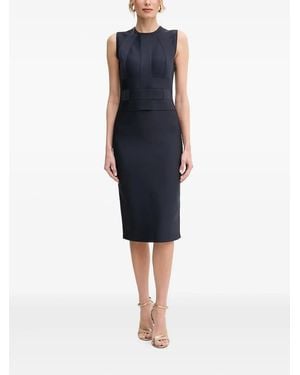 Hervé Léger Paneled Sleeveless Midi Day Dress - Blue