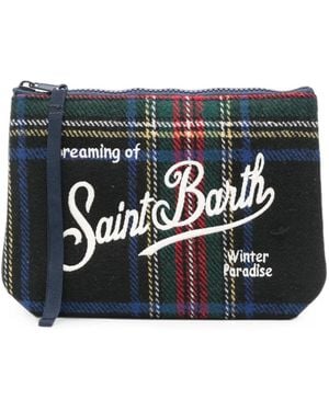 MC2 Saint Barth Aline Clutch Mit Schottenkaro - Schwarz