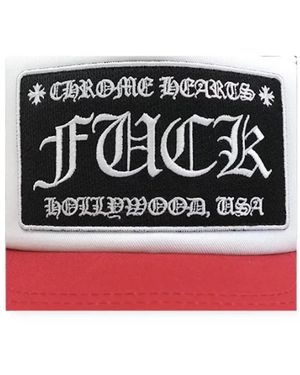 Chrome Hearts Logo-Patch Mesh-Panel Trucker Cap - Black