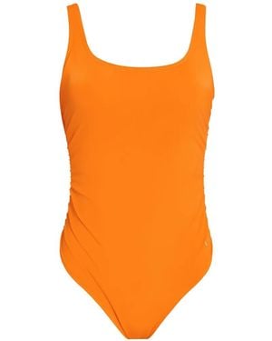 Amir Slama Maillot De Bain Froncé À Encolure Ronde - Orange