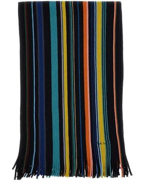 Paul Smith Striped fringed scarf - Schwarz