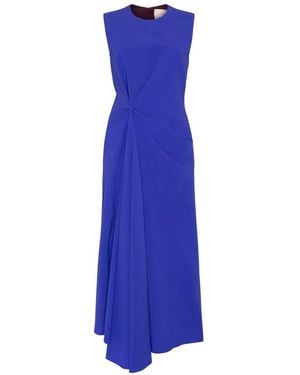 ROKSANDA Almas Knot-Detail Midi Dress - Blue