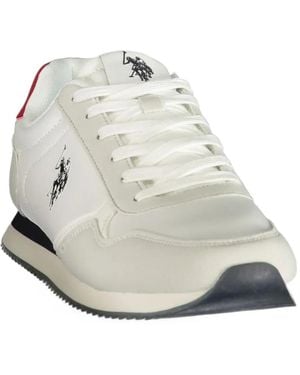 U.S. POLO ASSN. Logo-Print Panelled Trainers - White