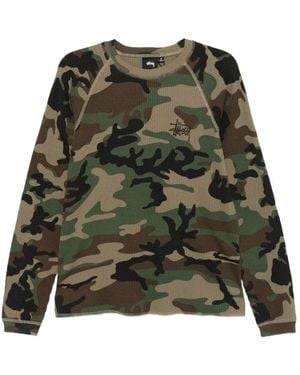 Stussy Camouflage Crew-Neck T-Shirt - Green