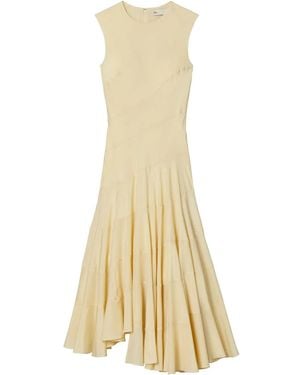 Tory Burch Flared Cotton Silk Dress - Natural