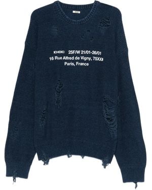 KHOKI Distressed Jumper - Blue