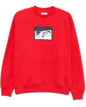 Bally Felpa Con Stampa Grafica - Rosso