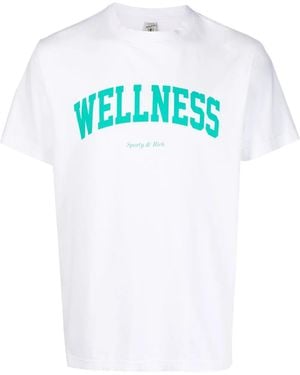 Sporty & Rich Ivy Slogan-Print Cotton T-Shirt - Blue