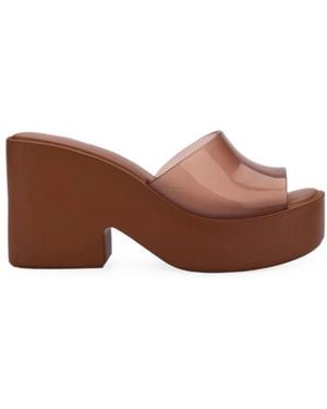 Melissa Posh Ad Platform Sandals - Brown